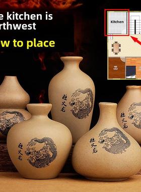 火龙瓶厨房西北角天门陶罐葫芦家装工艺品火陶瓷摆件