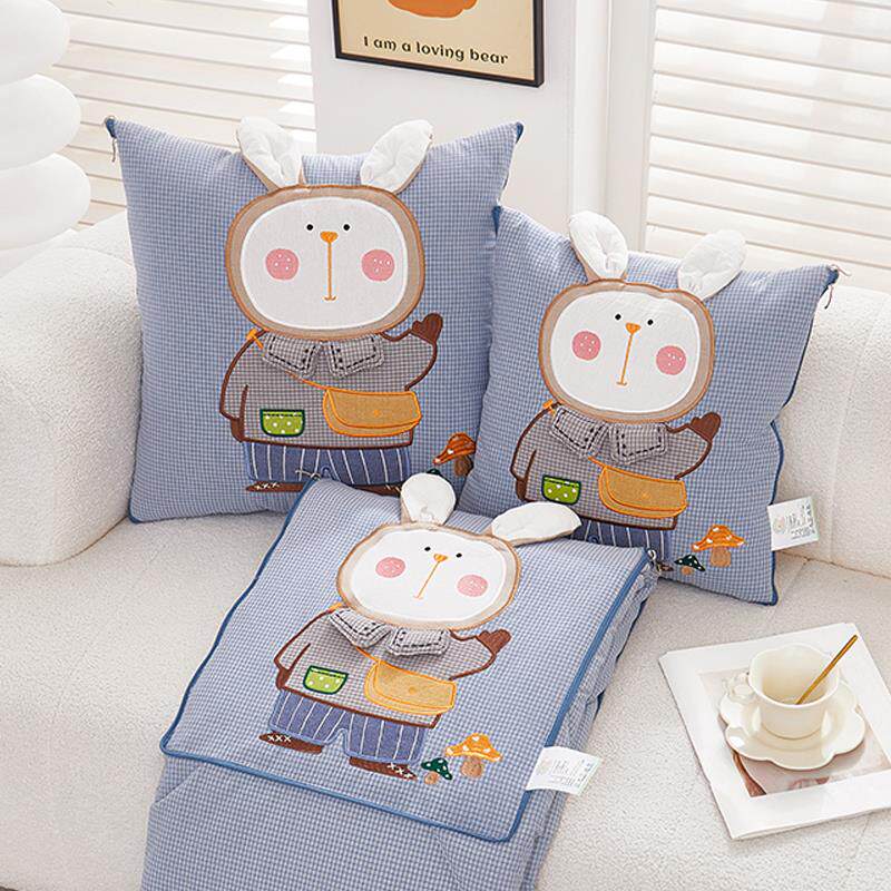 全棉抱枕被子两用二合一汽车载靠枕垫手提式办公室午睡毯子枕头被