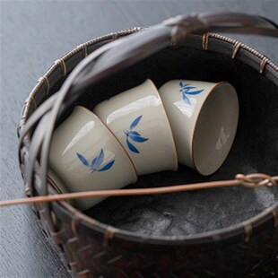 草木灰功夫茶小杯主人杯单杯品茗杯个G人专用杯德化茶具茶杯喝茶