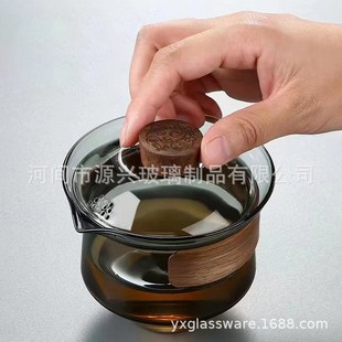 不烫J手盖碗泡茶家用送礼茶杯 耐热玻璃茶具玻璃功夫红茶高档套装