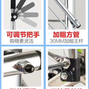 可折叠J爬楼老年人手推车拉杆车拖 2U8K购物车买菜车小拉车豪华款