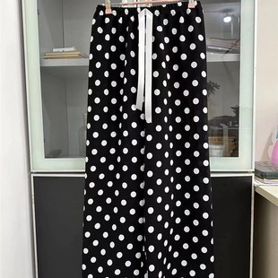 孕妇可外穿大码 棉绸睡裤 n卡通印花宽松阔腿裤 女夏季 居家休闲 薄款
