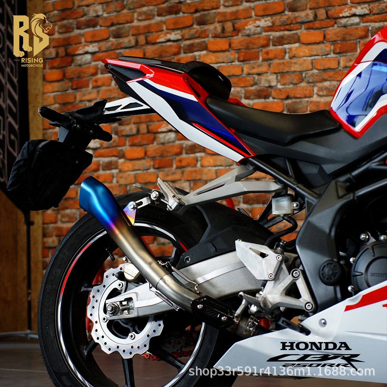 RS CBR250RR 改装排气管经典烧蓝磨砂火炬尾段 声浪通勤赛道走街