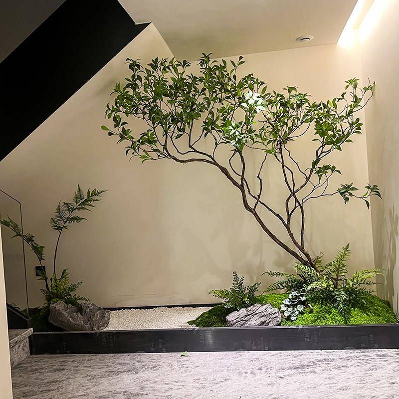 高端马木仿真植物橱造景室内饰树仿生绿植大型假树窗简醉马醉木景