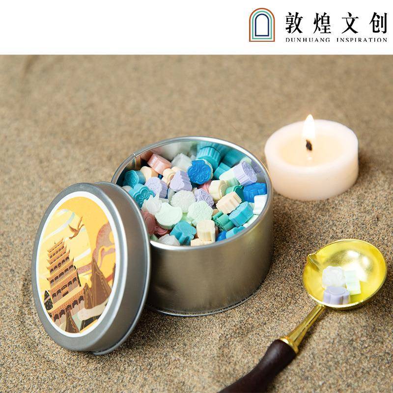 莫敦煌文创火漆印章套全套高窟九色装鹿APH章头蜡烛封蜡粒信封口