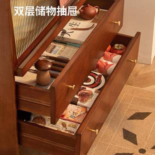 实木电视柜边柜客厅立柜高边柜现代简约斗柜储物柜
