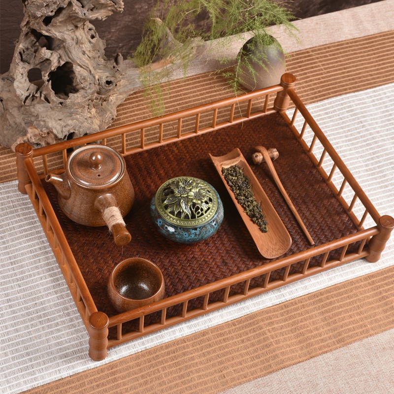 日式玉竹干泡台沥水收纳茶盘