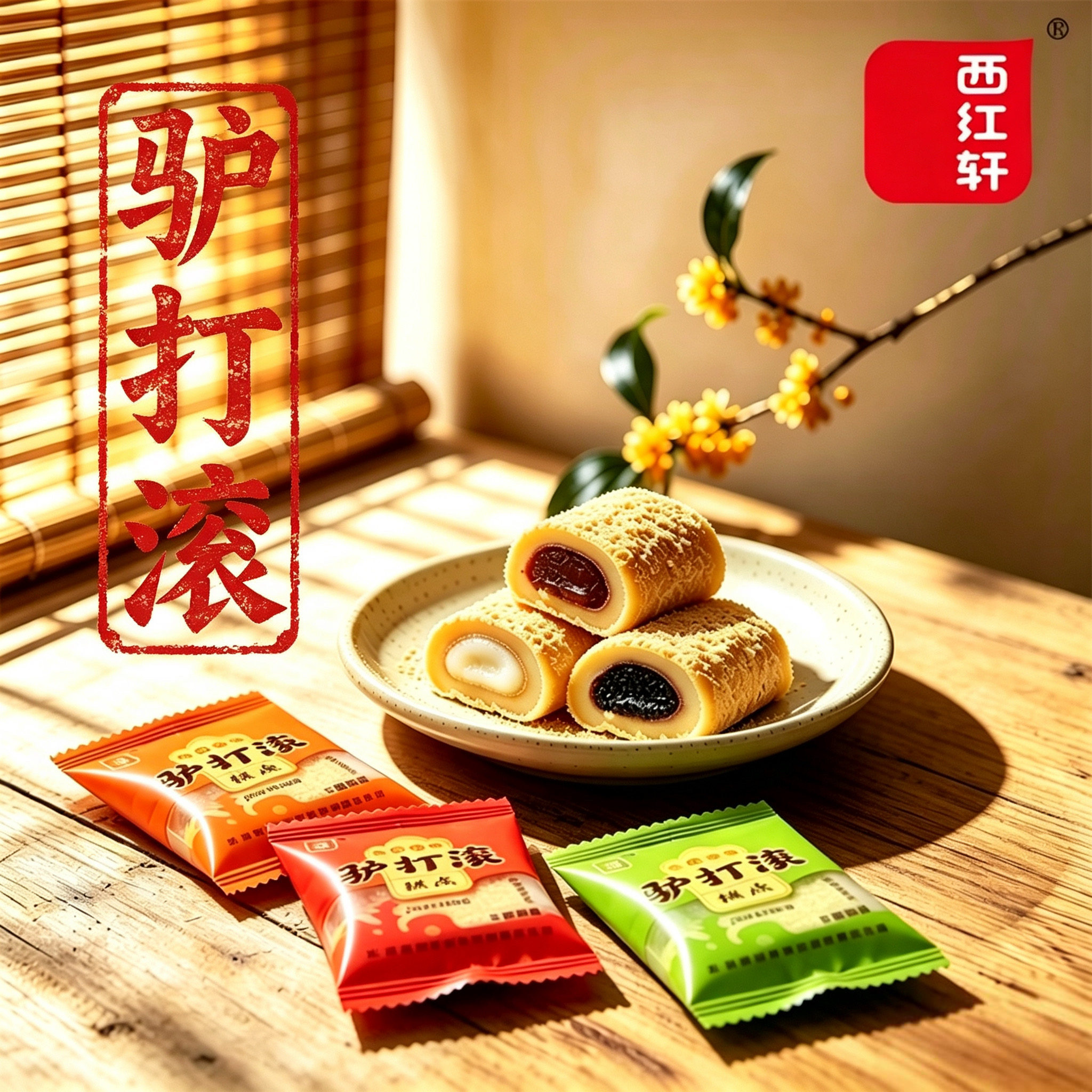 西红轩北京正宗驴打滚糕点500g