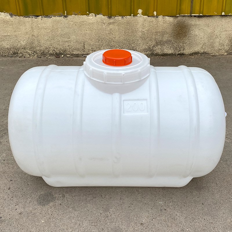 厂家货源HDPE新料200L卧式桶大D口径带盖塑料水箱加厚地埋罐储水