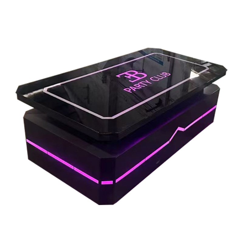 厂家直销aktv酒吧专用茶几夜总会不锈钢桌子清吧钢化玻璃发光茶几