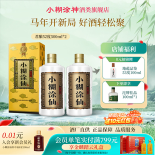 小糊涂仙君酿52°度500ml*2瓶装浓香型白酒送礼自饮小酌正品