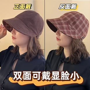新款速干露思马术帽格纹双面帽子女款2026风可挂百搭复古鸭舌夏款