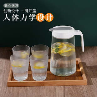 冷水壶 凉水壶家用玻璃水壶in大容量泡茶壶果汁壶凉白开水杯套装