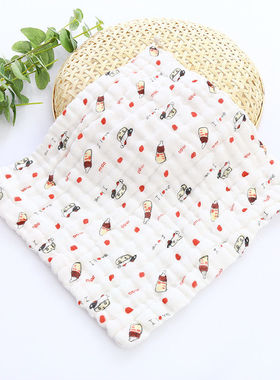 厂家30*30尺寸 12层加厚童巾柔软透气纱布口水巾新生儿洗脸巾