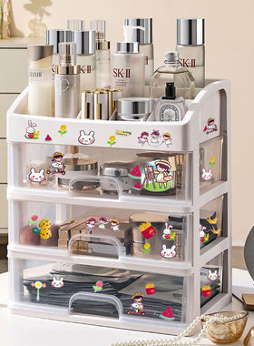 透明化妆品收纳盒塑料桌面抽屉口红化妆盒梳妆台化妆刷宿舍置物架