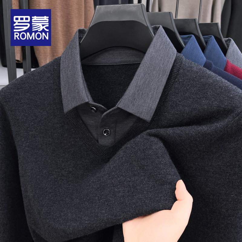 罗蒙男士毛衣秋冬季2024新款