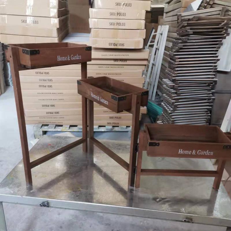 折叠YKB伸缩置花花架多肉植物收纳架物架实木植架复古架阳台客厅