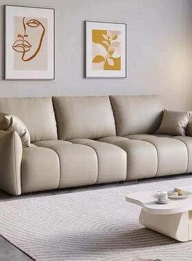 2025简新款法式奶风现代42901油约小户型公寓民宿客厅三人四位直