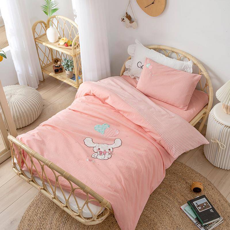 A类全棉水宝洗棉儿童套件儿园被幼子三件套宝睡午六POB件套优比兔