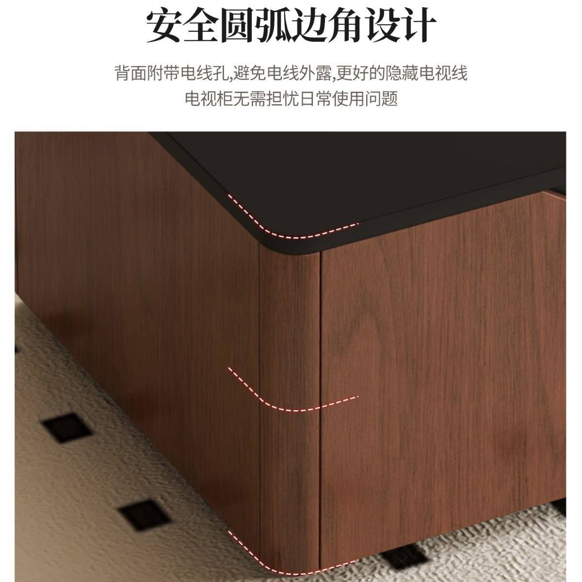 复古古圆用XOL角电视柜茶几合轻奢现代简约中式客组厅家小中户型
