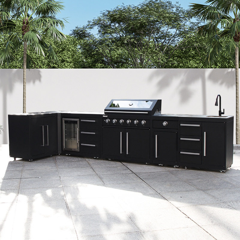 整体式庭院烧烤台烧烤炉嵌入式户外厨房花园吧台Outdoor Kitchen