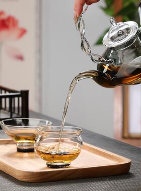 高硼硅玻陶璃茶壶电VEZ炉加热简约扭纹提梁壶家用大容量煮煮茶泡