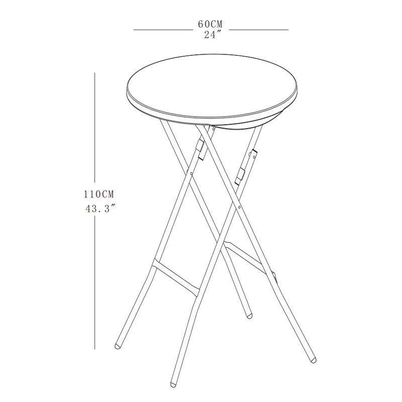 EB-24R/24RB24高寸RDY圆桌桌酒吧塑料桌折叠吧鸡尾酒桌子高脚英圆