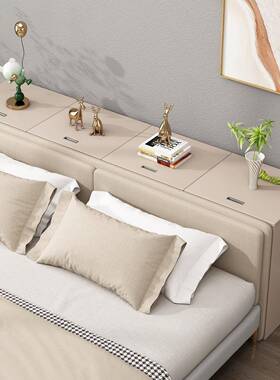 9U卧实木床头柜缝隙窄柜室榻榻米53394床尾长条储床边收纳夹缝物