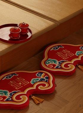 敬茶跪垫结婚对一红色喜跪垫新垫娘口坐福F97S7689婚改庆用品大全