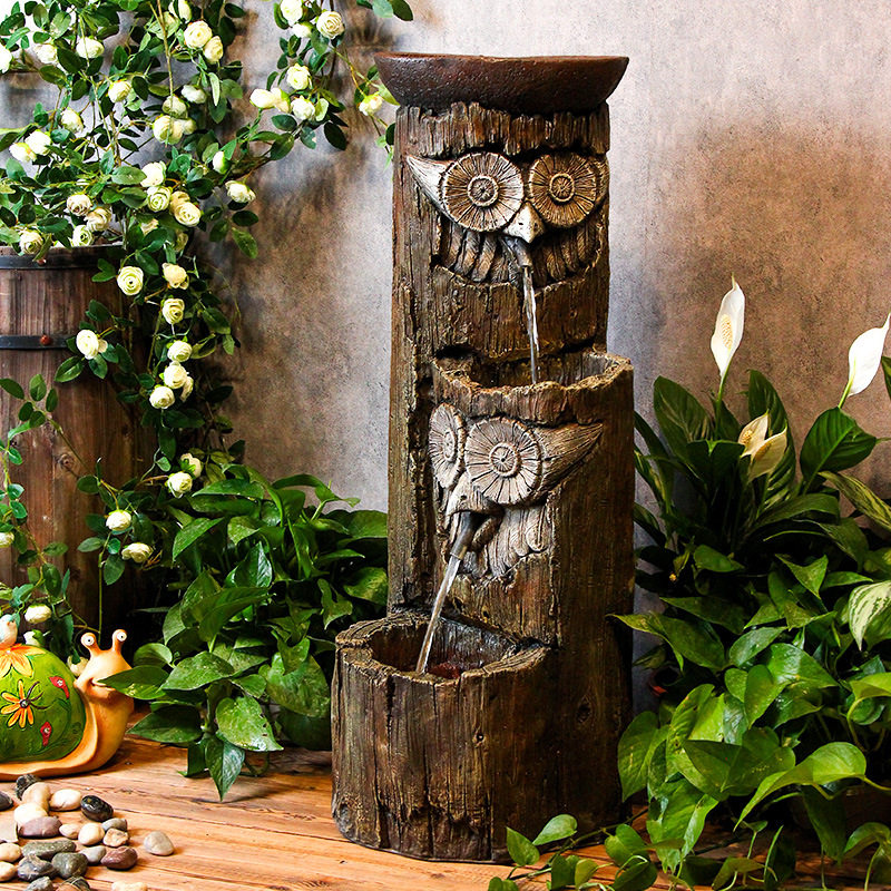 创意树脂落地流水喷泉花园摆件