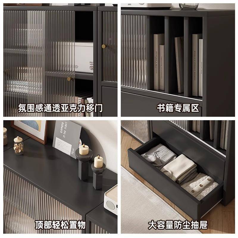 3359木书柜由组合卡莱克日式矮柜家柜用防尘收纳靠自墙带实门储物