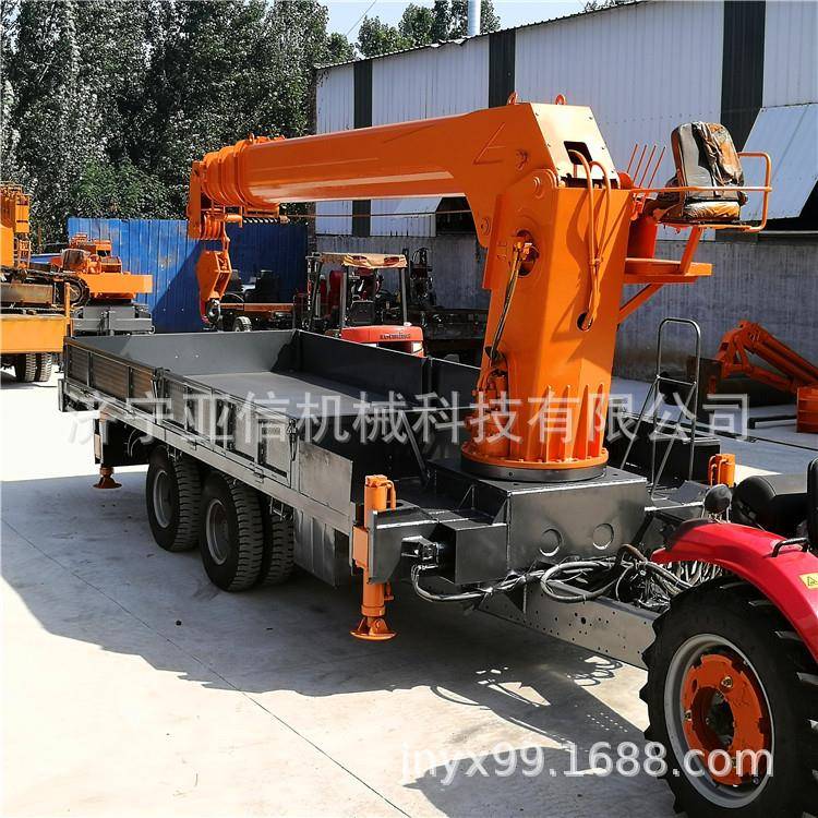 农用后驱拖拉机机引平板DUJ随车吊机8板吨平吊机价格牵改装拖拉吊