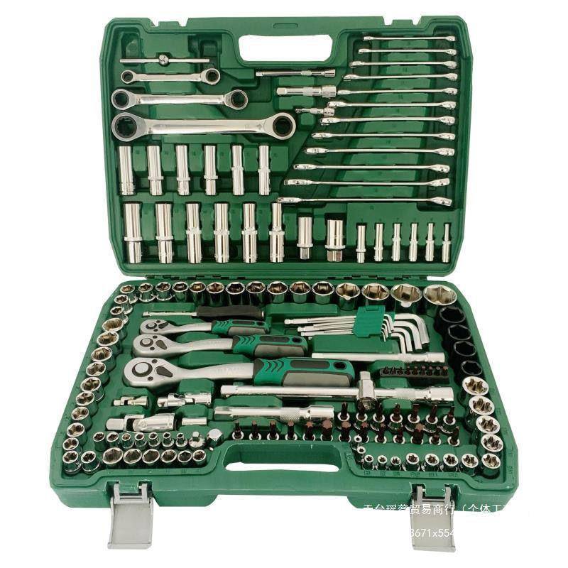 12件套汽工具套棘轮RAV扳手套筒组合修车工装具箱1车修载全套工具