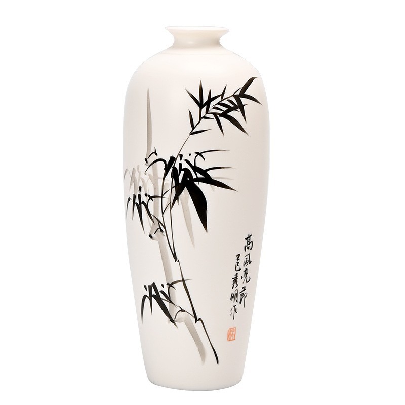 陶瓷梅兰竹菊插花花瓶摆件