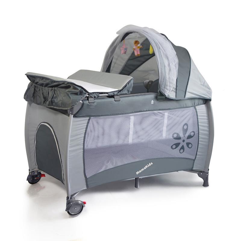 S-127床婴S12-7儿无油漆多功能可B折叠宝宝B旅行床