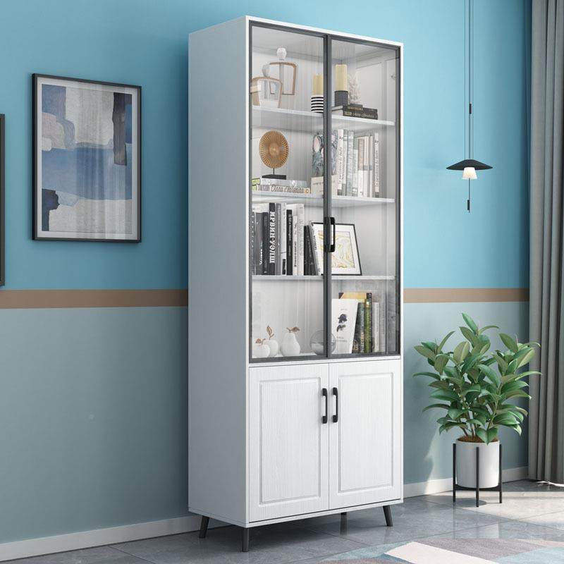 书柜玻璃门书橱轻THF奢二三四5门小户型书物房物架置储柜组合书架