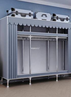 简易纳衣室柜出租房钢36667架收加厚组装家用耐用钢卧加粗管加固