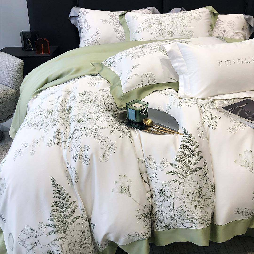 夏QNU季丝LF级10品支轻奢唯美天四件套凉感莱赛尔床上用家纺乔纳0