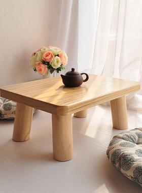 日式烧桐木小简桌约榻榻米飘窗子小方茶几矮桌子实木地桌桌t55364