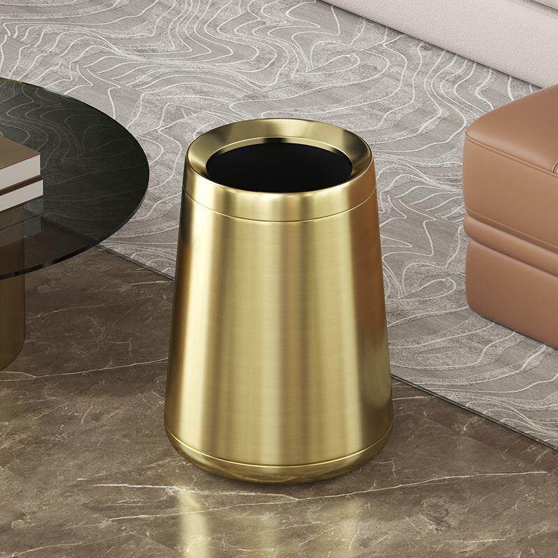 高档锥形桶不锈钢垃生圾桶家用厅商用酒店卫商客场间创意锥形黑色