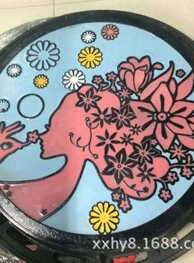 防沉降球墨铸铁井盖形700700圆铁井盖重型70铸0艺术雨水井盖装饰