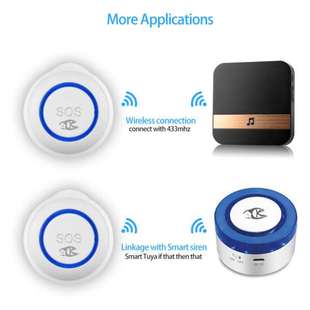 涂鴉智能家居wifi緊急按鈕一鍵報警 遠程聯動報警器 無線門鈴呼救