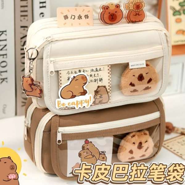 卡比巴拉笔袋卡皮扒拉吧啦笔袋初中女生可放小卡搞怪可爱新款网红