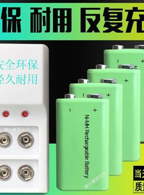 适用于绿色9V镍氢锂电池 1604G 6F22方块话筒探测器防盗器吉他充电电池