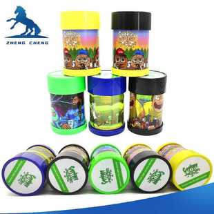 电动按压全自动搅拌碎烟磨烟器卡通彩印塑料研磨器磨研器grinder