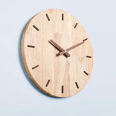 北欧实木挂钟客厅简约创意挂墙时钟表家用静音木质圆形Wall Clock