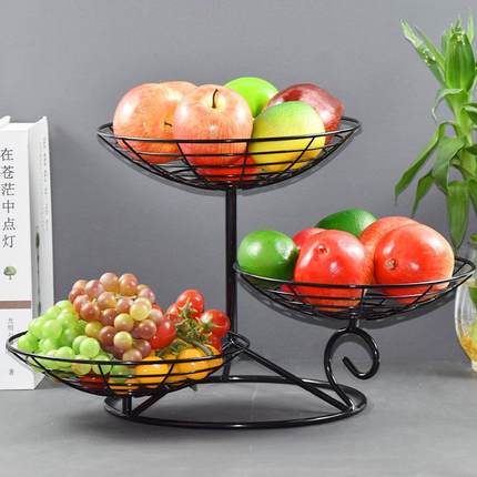 网红三层水果盘客厅家用水果篮茶几糖果盘欧式创意现代简约收纳盆