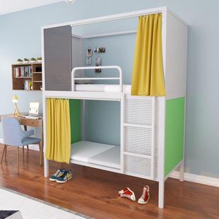 2025新概念青旅高架床上下铺铁床学生宿舍床双层上下床寝室铁架床