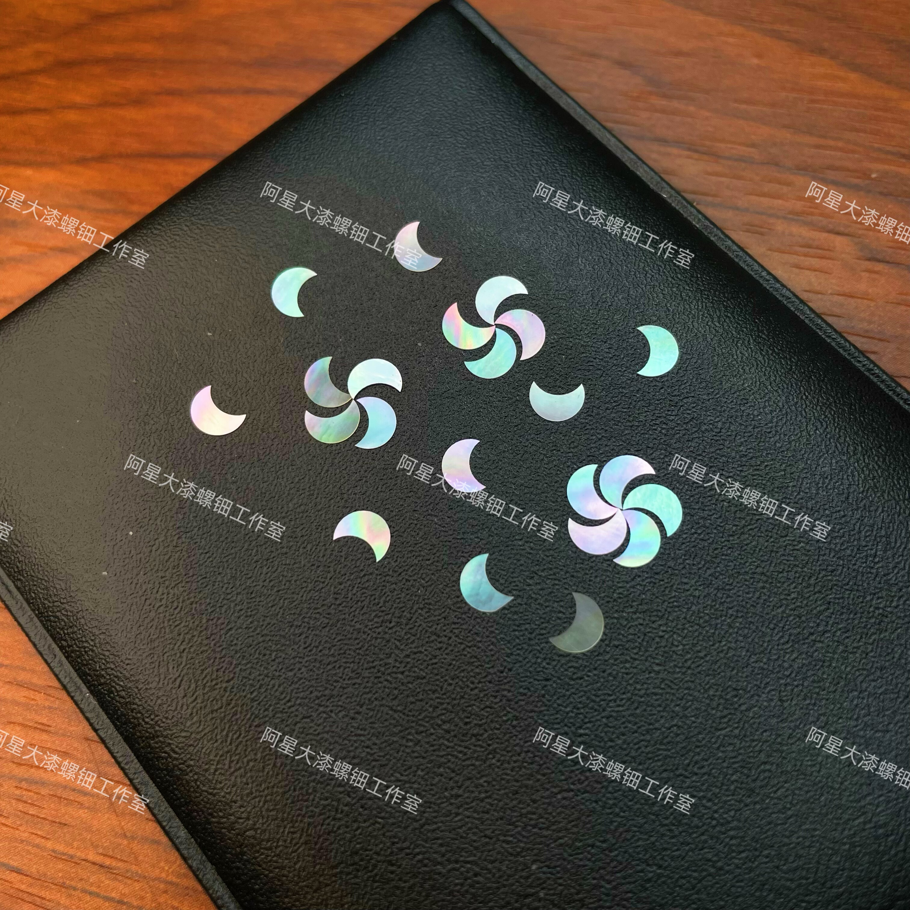 月牙螺钿片白蝶贝亮形漆器螺钿花