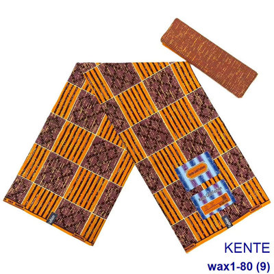 跨境非洲民族色织金丝混纺面料 4+2码一套golden Kente fabric